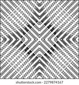 Stylish texture with figures from lines.Abstract geometric black and white pattern for web page, textures, card, poster, fabric, textile. Monochrome graphic repeating design. 