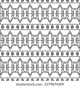 Stylish texture with figures from lines.Abstract geometric black and white pattern for web page, textures, card, poster, fabric, textile. Monochrome graphic repeating design. 