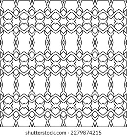 Stylish texture with figures from lines.Abstract geometric black and white pattern for web page, textures, card, poster, fabric, textile. Monochrome graphic repeating design. 