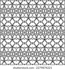 Stylish texture with figures from lines.Abstract geometric black and white pattern for web page, textures, card, poster, fabric, textile. Monochrome graphic repeating design. 