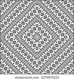 Stylish texture with figures from lines.Abstract geometric black and white pattern for web page, textures, card, poster, fabric, textile. Monochrome graphic repeating design. 
