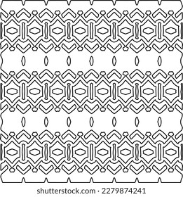 Stylish texture with figures from lines.Abstract geometric black and white pattern for web page, textures, card, poster, fabric, textile. Monochrome graphic repeating design. 