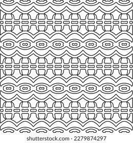 Stylish texture with figures from lines.Abstract geometric black and white pattern for web page, textures, card, poster, fabric, textile. Monochrome graphic repeating design. 