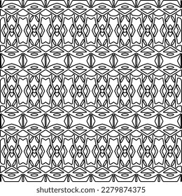 Textura elegante con figuras de líneas.Patrón geométrico en blanco y negro para páginas web, texturas, tarjetas, afiches, tela, textil. Diseño repetitivo gráfico monocromo. 