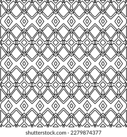 Stylish texture with figures from lines.Abstract geometric black and white pattern for web page, textures, card, poster, fabric, textile. Monochrome graphic repeating design. 