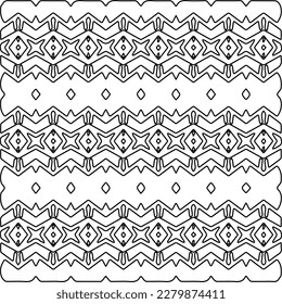 Stylish texture with figures from lines.Abstract geometric black and white pattern for web page, textures, card, poster, fabric, textile. Monochrome graphic repeating design. 