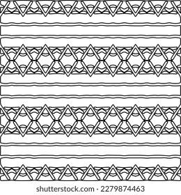 Stylish texture with figures from lines.Abstract geometric black and white pattern for web page, textures, card, poster, fabric, textile. Monochrome graphic repeating design. 