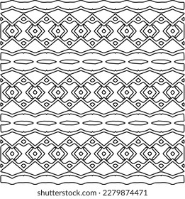 Stylish texture with figures from lines.Abstract geometric black and white pattern for web page, textures, card, poster, fabric, textile. Monochrome graphic repeating design. 