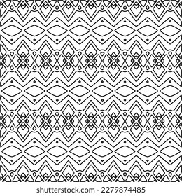 Stylish texture with figures from lines.Abstract geometric black and white pattern for web page, textures, card, poster, fabric, textile. Monochrome graphic repeating design. 