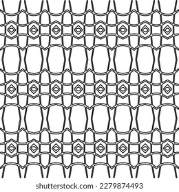 Textura elegante con figuras de líneas.Patrón geométrico en blanco y negro para páginas web, texturas, tarjetas, afiches, tela, textil. Diseño repetitivo gráfico monocromo. 