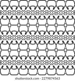 Stylish texture with figures from lines.Abstract geometric black and white pattern for web page, textures, card, poster, fabric, textile. Monochrome graphic repeating design. 