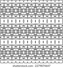 Stylish texture with figures from lines.Abstract geometric black and white pattern for web page, textures, card, poster, fabric, textile. Monochrome graphic repeating design. 