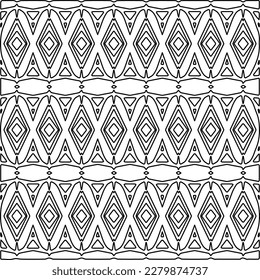 Stylish texture with figures from lines.Abstract geometric black and white pattern for web page, textures, card, poster, fabric, textile. Monochrome graphic repeating design. 