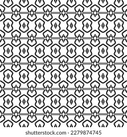 Stylish texture with figures from lines.Abstract geometric black and white pattern for web page, textures, card, poster, fabric, textile. Monochrome graphic repeating design. 