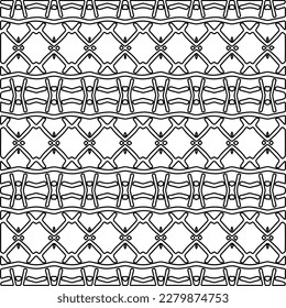 Textura elegante con figuras de líneas.Patrón geométrico en blanco y negro para páginas web, texturas, tarjetas, afiches, tela, textil. Diseño repetitivo gráfico monocromo. 