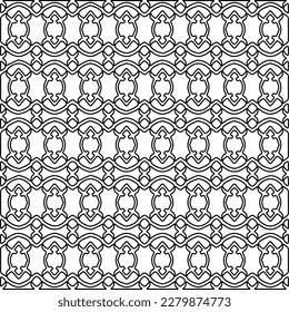 Stylish texture with figures from lines.Abstract geometric black and white pattern for web page, textures, card, poster, fabric, textile. Monochrome graphic repeating design. 