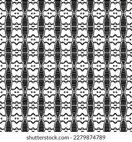 Stylish texture with figures from lines.Abstract geometric black and white pattern for web page, textures, card, poster, fabric, textile. Monochrome graphic repeating design. 