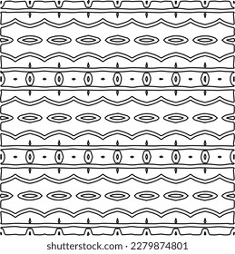 Stylish texture with figures from lines.Abstract geometric black and white pattern for web page, textures, card, poster, fabric, textile. Monochrome graphic repeating design. 