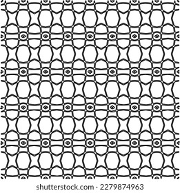 Stylish texture with figures from lines.Abstract geometric black and white pattern for web page, textures, card, poster, fabric, textile. Monochrome graphic repeating design. 