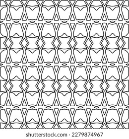 Stylish texture with figures from lines.Abstract geometric black and white pattern for web page, textures, card, poster, fabric, textile. Monochrome graphic repeating design. 
