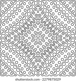 Stylish texture with figures from lines.Abstract geometric black and white pattern for web page, textures, card, poster, fabric, textile. Monochrome graphic repeating design. 