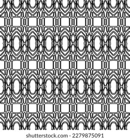 Stylish texture with figures from lines.Abstract geometric black and white pattern for web page, textures, card, poster, fabric, textile. Monochrome graphic repeating design. 