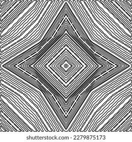 Stylish texture with figures from lines.Abstract geometric black and white pattern for web page, textures, card, poster, fabric, textile. Monochrome graphic repeating design. 