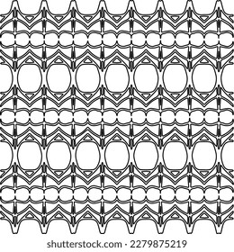 Stylish texture with figures from lines.Abstract geometric black and white pattern for web page, textures, card, poster, fabric, textile. Monochrome graphic repeating design. 