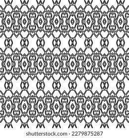 Stylish texture with figures from lines.Abstract geometric black and white pattern for web page, textures, card, poster, fabric, textile. Monochrome graphic repeating design. 
