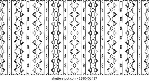 Stylish texture with figures from lines.Abstract geometric black and white pattern for web page, textures, card, poster, fabric, textile. Monochrome graphic repeating design. 