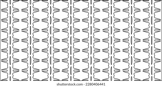 Stylish texture with figures from lines.Abstract geometric black and white pattern for web page, textures, card, poster, fabric, textile. Monochrome graphic repeating design. 