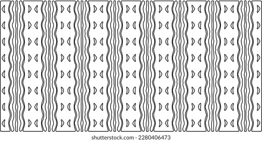 Stylish texture with figures from lines.Abstract geometric black and white pattern for web page, textures, card, poster, fabric, textile. Monochrome graphic repeating design. 