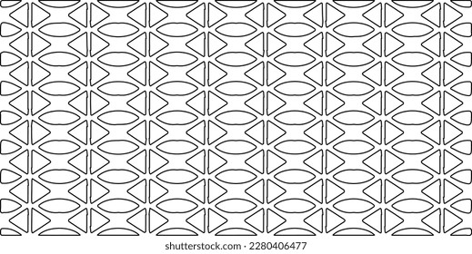 Stylish texture with figures from lines.Abstract geometric black and white pattern for web page, textures, card, poster, fabric, textile. Monochrome graphic repeating design. 