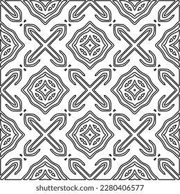 Stylish texture with figures from lines.Abstract geometric black and white pattern for web page, textures, card, poster, fabric, textile. Monochrome graphic repeating design. 