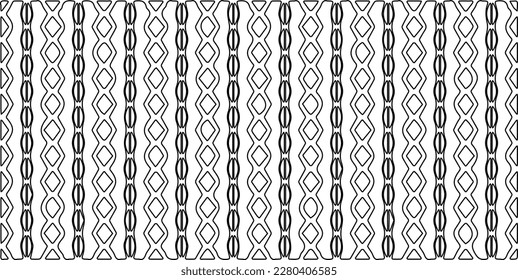 Stylish texture with figures from lines.Abstract geometric black and white pattern for web page, textures, card, poster, fabric, textile. Monochrome graphic repeating design. 
