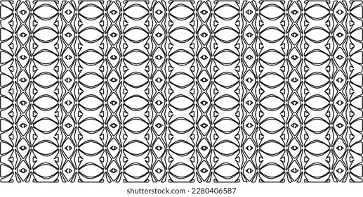 Stylish texture with figures from lines.Abstract geometric black and white pattern for web page, textures, card, poster, fabric, textile. Monochrome graphic repeating design. 