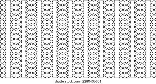 Stylish texture with figures from lines.Abstract geometric black and white pattern for web page, textures, card, poster, fabric, textile. Monochrome graphic repeating design. 