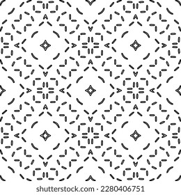 Stylish texture with figures from lines.Abstract geometric black and white pattern for web page, textures, card, poster, fabric, textile. Monochrome graphic repeating design. 