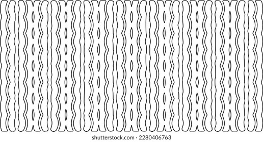 Stylish texture with figures from lines.Abstract geometric black and white pattern for web page, textures, card, poster, fabric, textile. Monochrome graphic repeating design. 