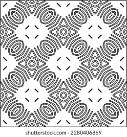 Stylish texture with figures from lines.Abstract geometric black and white pattern for web page, textures, card, poster, fabric, textile. Monochrome graphic repeating design. 