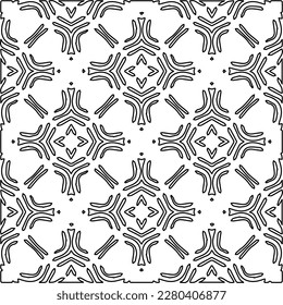 Stylish texture with figures from lines.Abstract geometric black and white pattern for web page, textures, card, poster, fabric, textile. Monochrome graphic repeating design. 