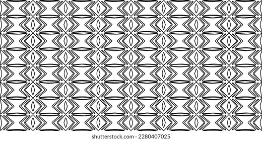 Stylish texture with figures from lines.Abstract geometric black and white pattern for web page, textures, card, poster, fabric, textile. Monochrome graphic repeating design. 