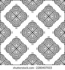 Stylish texture with figures from lines.Abstract geometric black and white pattern for web page, textures, card, poster, fabric, textile. Monochrome graphic repeating design. 
