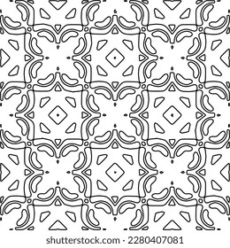 Stilvolle Textur mit Figuren aus Linien.Abstraktes geometrisches Schwarz-Weiß Muster für Webseiten, Texturen, Karten, Poster, Stoff, Textilien. Monochrome grafische Wiederholungsdesign. 