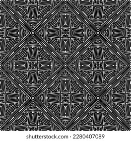 Stylish texture with figures from lines.Abstract geometric black and white pattern for web page, textures, card, poster, fabric, textile. Monochrome graphic repeating design. 