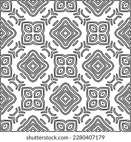 Stylish texture with figures from lines.Abstract geometric black and white pattern for web page, textures, card, poster, fabric, textile. Monochrome graphic repeating design. 