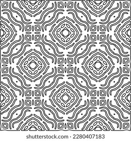 Stylish texture with figures from lines.Abstract geometric black and white pattern for web page, textures, card, poster, fabric, textile. Monochrome graphic repeating design. 
