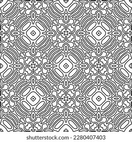Textura elegante con figuras de líneas.Patrón geométrico en blanco y negro para páginas web, texturas, tarjetas, afiches, tela, textil. Diseño repetitivo gráfico monocromo. 