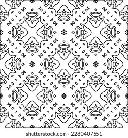 Stylish texture with figures from lines.Abstract geometric black and white pattern for web page, textures, card, poster, fabric, textile. Monochrome graphic repeating design. 