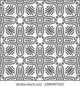 Stylish texture with figures from lines.Abstract geometric black and white pattern for web page, textures, card, poster, fabric, textile. Monochrome graphic repeating design. 